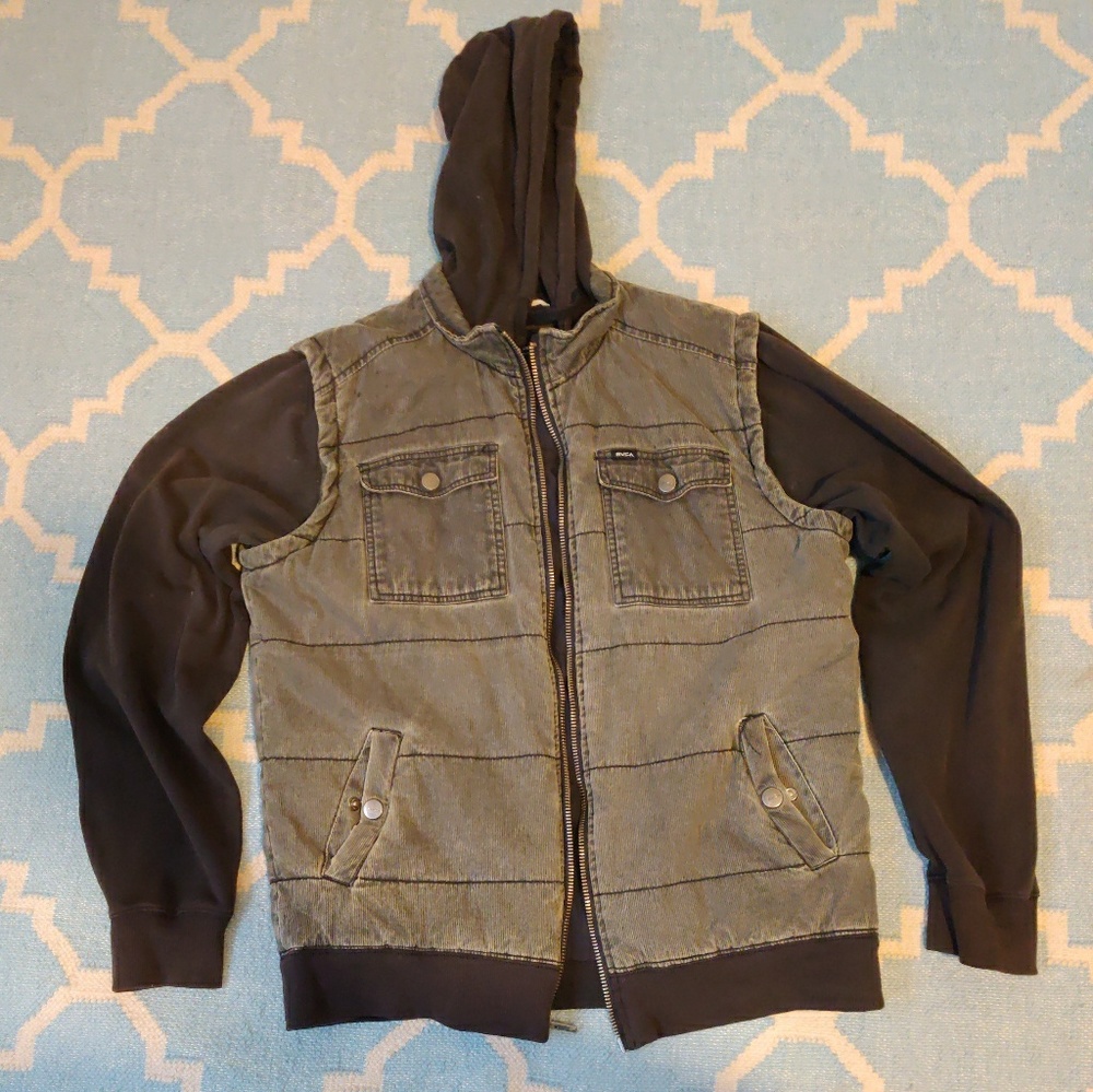 RVCA Hoodie Corduroy Jacket Vintage
